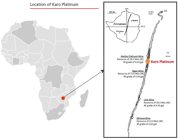 Location of Karo Platinum
