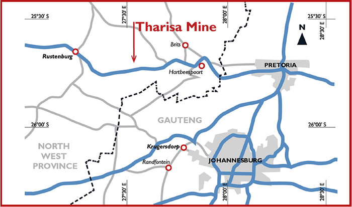 Location of the Tharisa Mine
